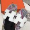 Hermes Print Oran Flat Slipper Sandals Box White